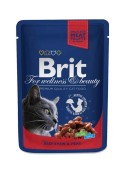 Brit Premium Wet Food Beef Stew & Peas for Adult Cats 80gm